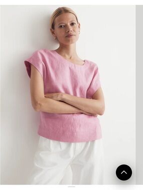 Madewell Linen Square-back Crewneck Top